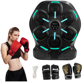 Музичний бокс-машина для фітнесу: 9 режимів, 8 м'яких точок удару, з рукавичками, для дітей та дорослих, монтаж без свердління