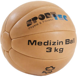 Медичний м'яч Sport-Tec 3 кг зі шкіри для фітнесу та реабілітації