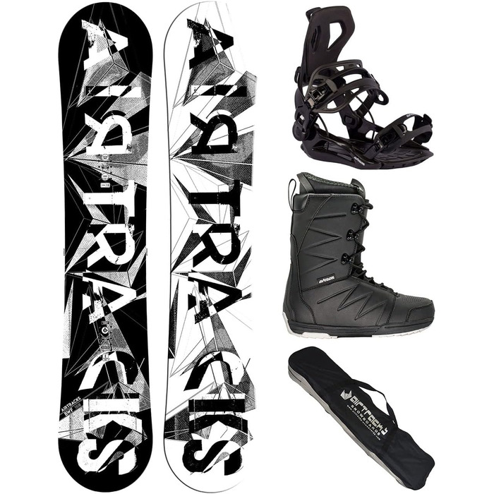 Чоловічий комплект для сноуборду Airtracks Freestyle/Freeride: дошка BWF Camber Wide 155 см, кріплення Master, черевики Star Black 42, сумка