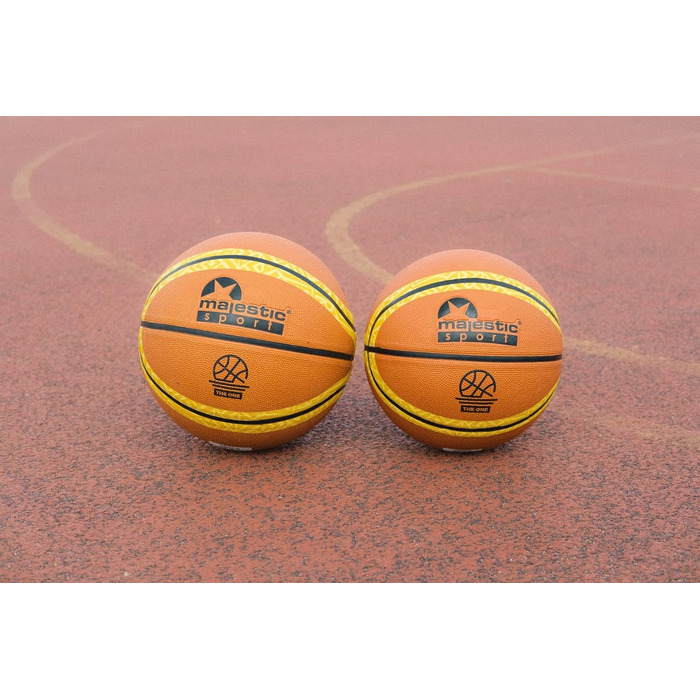 Баскетбольні м'ячі Majestic Sport #4/#6/#7 для дітей, підлітків та дорослих, Outdoor/Indoor, з неслизькою поверхнею (TheOne помаранчевий, 7)
