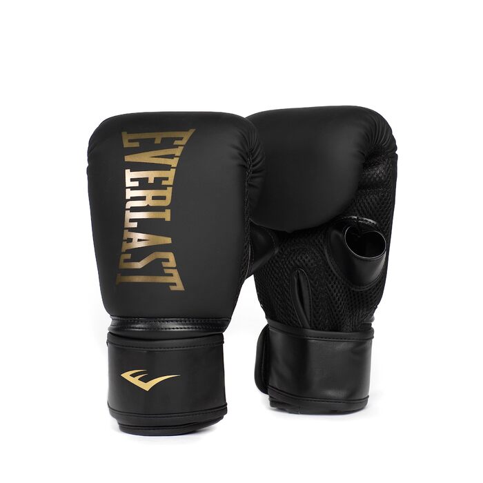 Боксерські рукавички Everlast Cardio Elite Gold/Black S/M для мішка, лап та швидкості, відкритий великий палець, липучка, подвійне наповнення