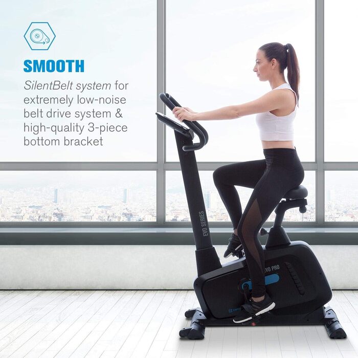 Велотренажер Capital Sports Evo Heimtrainer Bluetooth, магнітний, 32 рівня, ергометр, тримач для планшета, пульсометр, додаток, чорний