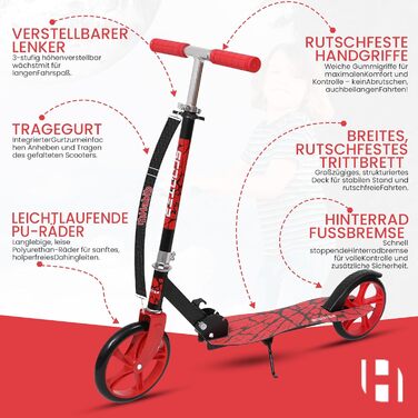 Дитячий ролер Habib Kickroller: складний, регулювання висоти 4 ступені, XXL колеса, до 80 кг, для міста