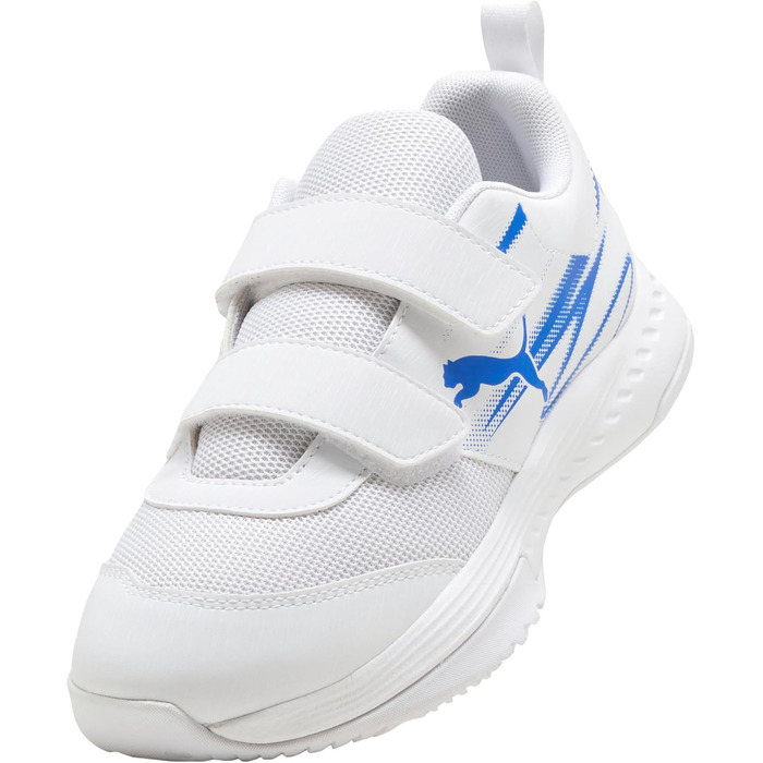 Дитячі унісекс кросівки Puma Varion II V Jr для залу (Indoor Court Shoe), білі з синім, розмір 34 EU