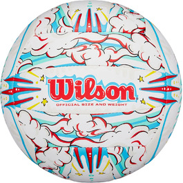 Футбольний м'яч Wilson Graffiti Peace VB New, білий/блакитний