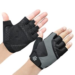 Рукавички для важкої атлетики Fit Active Sports Max Grip (чоловічі/жіночі, сірі, L) - для тренажерного залу, фітнесу, велоспорту, з антиковзким покриттям