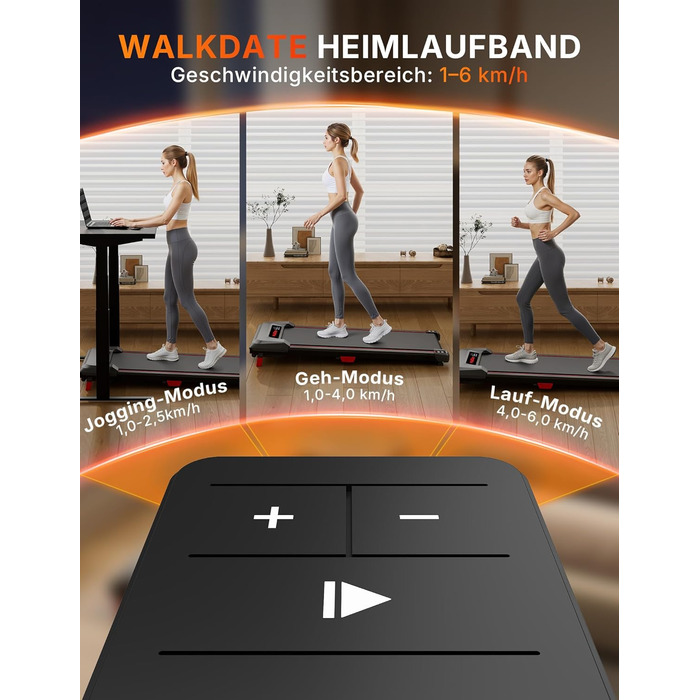 Біговий доріжка з нахилом 5%, компактна під стіл для дому та офісу, портативна бігове обладнання з LED дисплеєм, пульт дистанційного керування, вантажопідйомність 150 кг, 2.5HP, тихий двигун, чорний