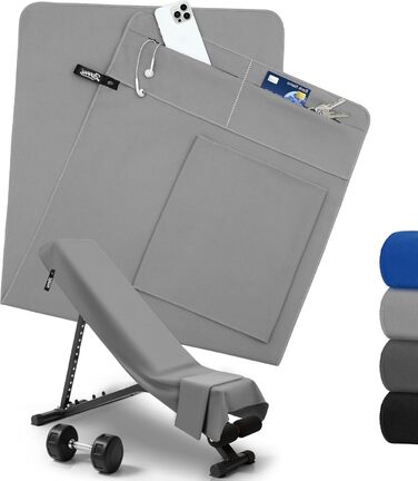 Рушник для фітнесу Zepphi: 120x50 см + 80x30 см | Мікрофібра, кишеня на блискавці | Швидковисихаючий, для спортзалу та тренувань