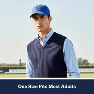 Бейсболка U.S. Polo Assn. з логотипом Pony, 100% бавовна, регульована, темно-синя (Königsblau), один розмір