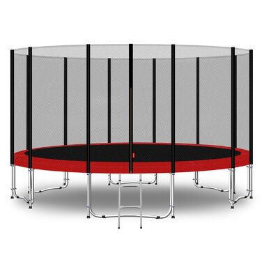 Трамплін для дітей на відкритому повітрі (діаметр 427 см, червоний) – повний комплект, ігровий майданчик для саду