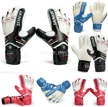 Професійні воротарські рукавички для футболу з захистом пальців з латексу, чорні, розмір 8 (для дітей та дорослих)