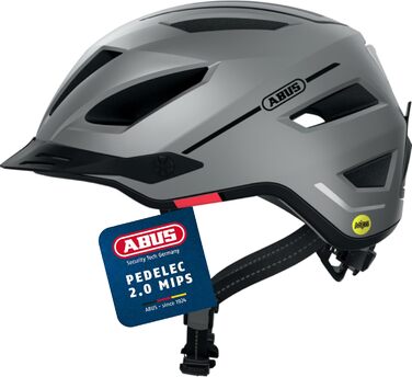 Велошолом ABUS Stadthelm Pedelec 2.0 MIPS з підсвіткою, козирком, дощовим чохлом і захистом MIPS для жінок та чоловіків