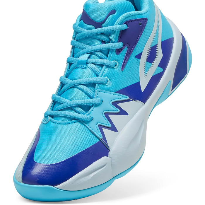 Кросівки баскетбольні PUMA Genetics для чоловіків, білий-електрик лайм, (46 EU, Bright Aqua)