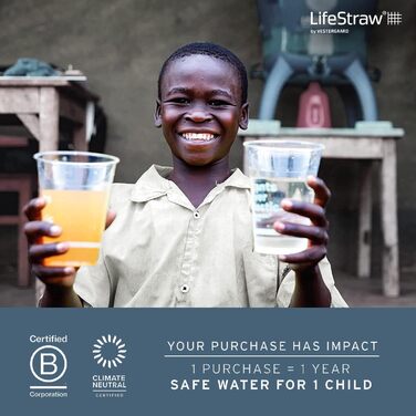 Пляшка-фільтр LifeStraw 1 л, пластикова, 2-ступенева, прозора