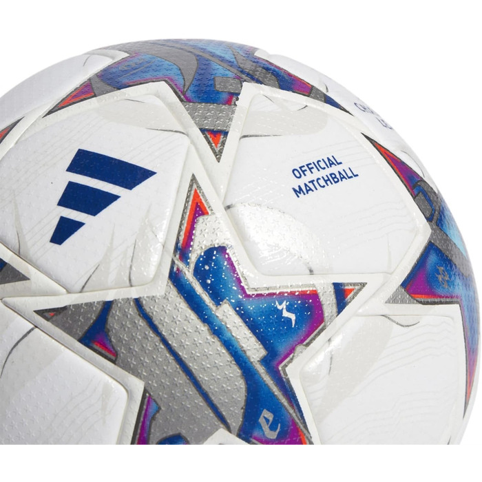 Футбольний м'яч adidas UCL Pro, розмір 5, білий/сріблястий/блакитний, офіційний м'яч Ліги чемпіонів, для матчів, преміум-якість