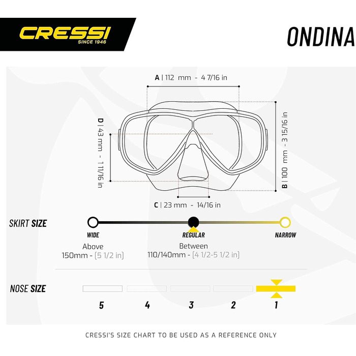 Дитячий набір для плавання Cressi Ondina: маска та трубка, 7-13 років, антифог, захист від подряпин, регульована, прозоро-рожева