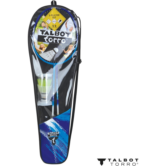 Преміум набір для бадмінтону Talbot Torro 2-Fighter Pro, 2 графітові ракетки, 2 волани, сумка