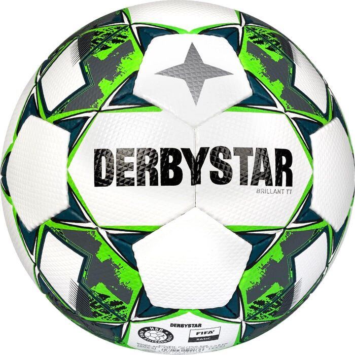Футбольний м'яч Derbystar Brillant, розмір 5, біло-зелено-сірий, унісекс, для дорослих