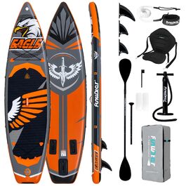 SUP дошка FunWater 10' / 11' надувна з аксесуарами, для дорослих, чорно-сіра
