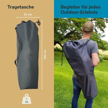 Крісло-місяць Skandika Moonchair XXL: великий розкладний кемпінговий стілець з підкладкою, сумкою для перенесення та антиковзаючими ніжками, до 150 кг, сіро-зелений