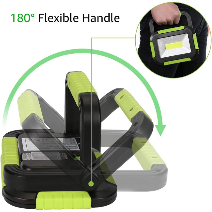 LED кемпінговий ліхтар 10W з акумулятором 4400mAh, 1000lm, 3 режими, димер, для кемпінгу, намету, надзвичайних ситуацій