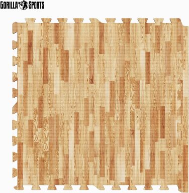 GORILLA SPORTS® Захисні мати EVA, 6 шт, 60x60x1,2 см, протиковзкі, для фітнесу, підлоги, басейну, пазлові, з 12 краями, вибір кольору