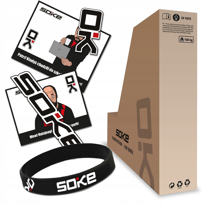 Трюковий самокат SOKE GO! ABEC-9 100мм Stunt, багатоколірний