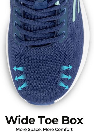 Жіночі кросівки FitVille для ходьби та бігу - широкі, дихаючі, з неслизькою підошвою, для занять спортом, фітнесом, джогінгом на вулиці. Колір: блакитний, бірюзовий. Розмір EU 39.5 V17