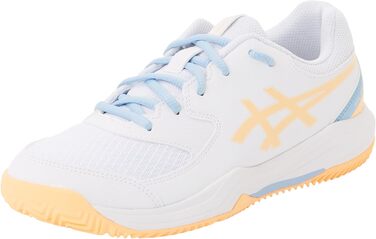 ASICS Gel-Dedicate 8 Gs - дитячі кросівки для падел-тенісу, білі з помаранчевим, 33.5 EU