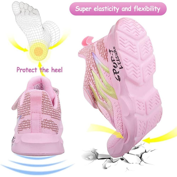 Дитячі кросівки Kinder: спортивні, легкі, дихаючі, для бігу та занять спортом (28 EU, Cx6888 Рожевий)