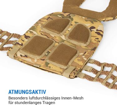 Capital Sports Battlevest 2.0: Вага жилет для тренувань - жилет з вагою, комфортний, з оптимальною підкладкою, 8.0 кг або 13.2 кг, камуфляж, чорний або оливковий (8.0 кг, камуфляж)