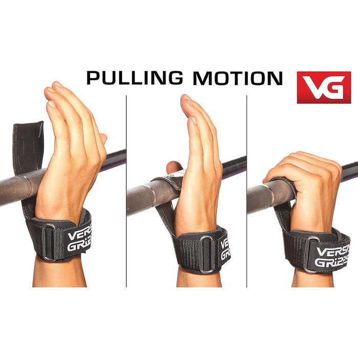 Versa Gripps PRO оригінальні, тренувальні ремені для фітнесу, сріблясто-чорні, розмір Reg/Large, вироблено в США