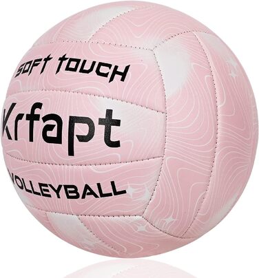Волейбольний м'яч Krfapt розмір 5, офіційний, Soft Touch, для тренувань, Outdoor/Indoor, водонепроникний, з дизайном Ripples (синій/фіолетовий/рожевий)