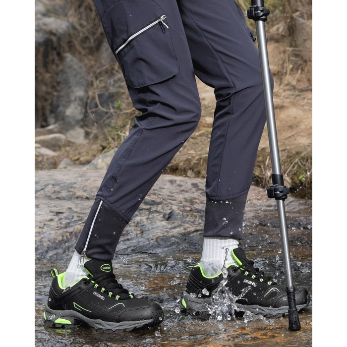 Туфлі для хайкінгу чоловічі та жіночі, водонепроникні, легкі, трекінгові, туристичні, дихаючі, для активного відпочинку, 38-46 EU (43 EU, Чорний/Зелений)