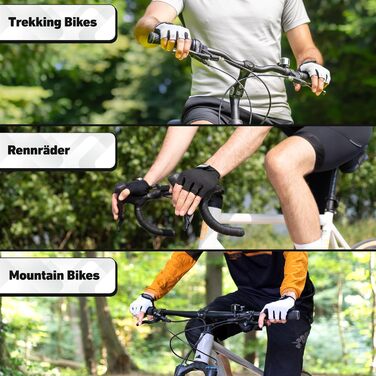 Велосипедні рукавички Valkental® Essential: м'які, дихаючі, безпальцеві | MTB/Rennrad/Trekking | Чорний, 3XL