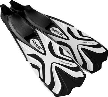 Seac Azzurra Ласти для снорклінгу, закритий мисок, м'який гумовий матеріал, білі, для дорослих та дітей (34/35)