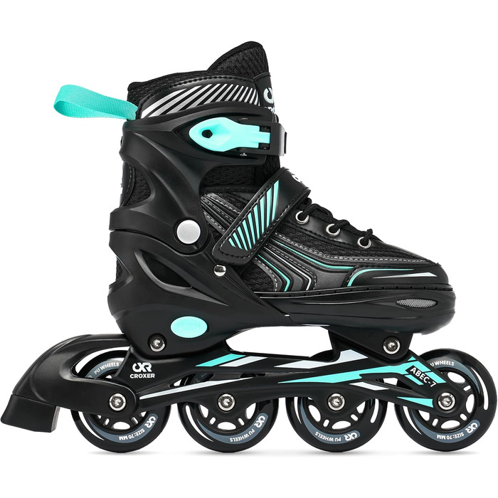 Дитячі ролики Croxer 3-в-1 (35-38) Black/Mint, регульовані