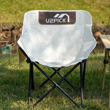 Складний стілець U2PICK для кемпінгу: легкий, зручний, до 160 кг, з сумкою, бежевий