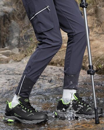 Туфлі для хайкінгу чоловічі та жіночі, водонепроникні, легкі, трекінгові, туристичні, дихаючі, для активного відпочинку, 38-46 EU (43 EU, Чорний/Зелений)