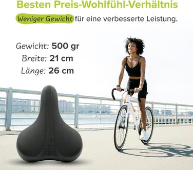 VELMIA Велосипедне сідло 100% Водонепроникне, безшовне та ергономічне - комфортне сідло для чоловіків та жінок, ідеальне для електровелосипедів, міських та гірських велосипедів, сідло (CITY)