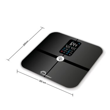 Ваги-аналізатор LITTLE BALANCE 8415 Cardio Connect 4, USB, вимірювач імпедансу, загартоване скло, чорний
