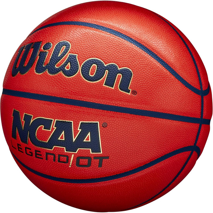 Баскетбольний м'яч Wilson NCAA Legend OT для гри в залі та на вулиці (Помаранчевий/Морський блакитний, Size 7, 29.5 дюймів)