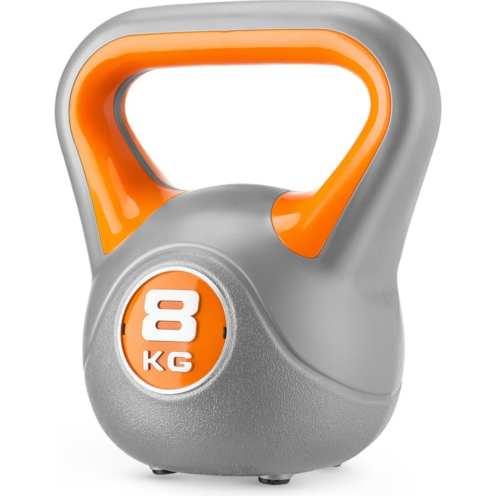 Гиря Gymtek 8 кг, ергономічна ручка, для силових тренувань, фітнесу, домашнього спортзалу, помаранчева