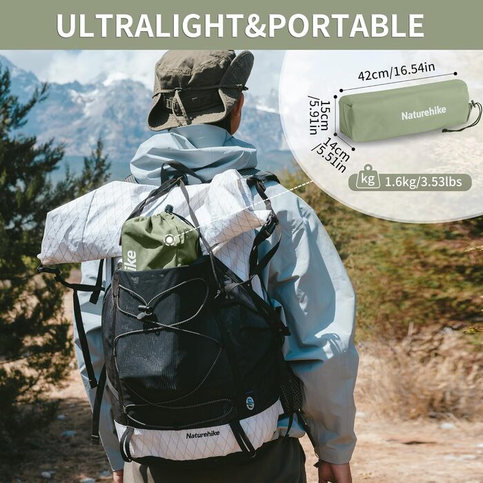 Складний алюмінієвий стіл Naturehike для кемпінгу, походів та саду 52x31.5 см - Золотий