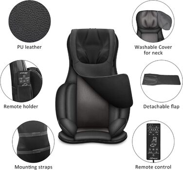 Масажне крісло Snailax Shiatsu з підігрівом, масажер для спини, шиї та плечей, електричний, для дому, подарунок