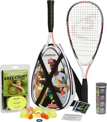 Професійний набір для кросмінтону Speedminton S900: 2 карбонові ракетки, 5 воланів, ігрове поле, сумка, чорний, універсальний розмір