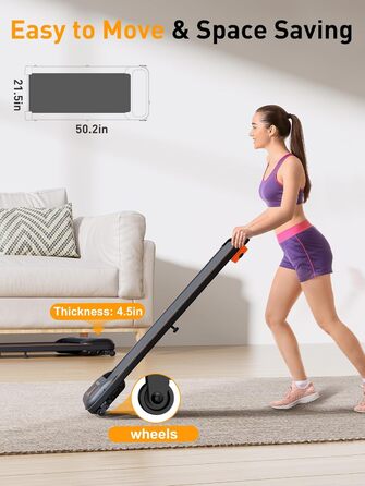 Walking Pad - біговий килимок для дому з нахилом, 2.5 PS, тихий двигун, компактний, 1-6 км/год, LCD, Bluetooth, пульт, керування через додаток, для дому та офісу
