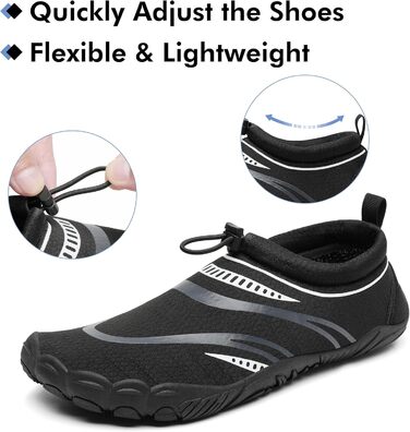 Чоловічі та жіночі аквашузи Mishansha для плавання та відпочинку на пляжі, чорні, 39 EU