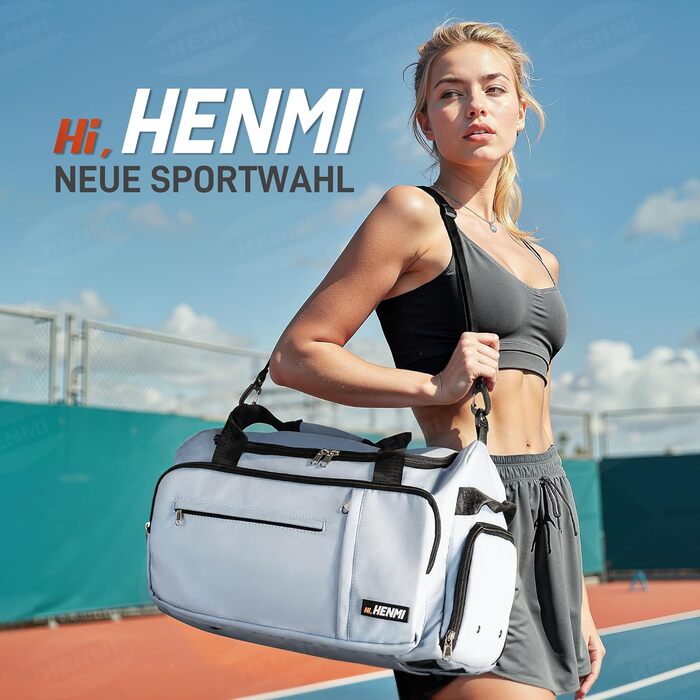 Спортивна сумка HENMI для залу та подорожей, містка сумка для спорту 43Л з відділенням для взуття та вологих речей, складана дорожня сумка (Синя)
