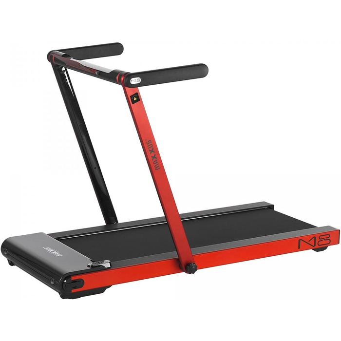 Бігова доріжка MAXXUS M8 електрична, 2 к.с., 12 км/год, складна, 125x45 см, Bluetooth, LCD, керування через додаток, ролики, тримач для планшета, червона/срібляста/бронзова — фітнес-тренажер для дому та офісу